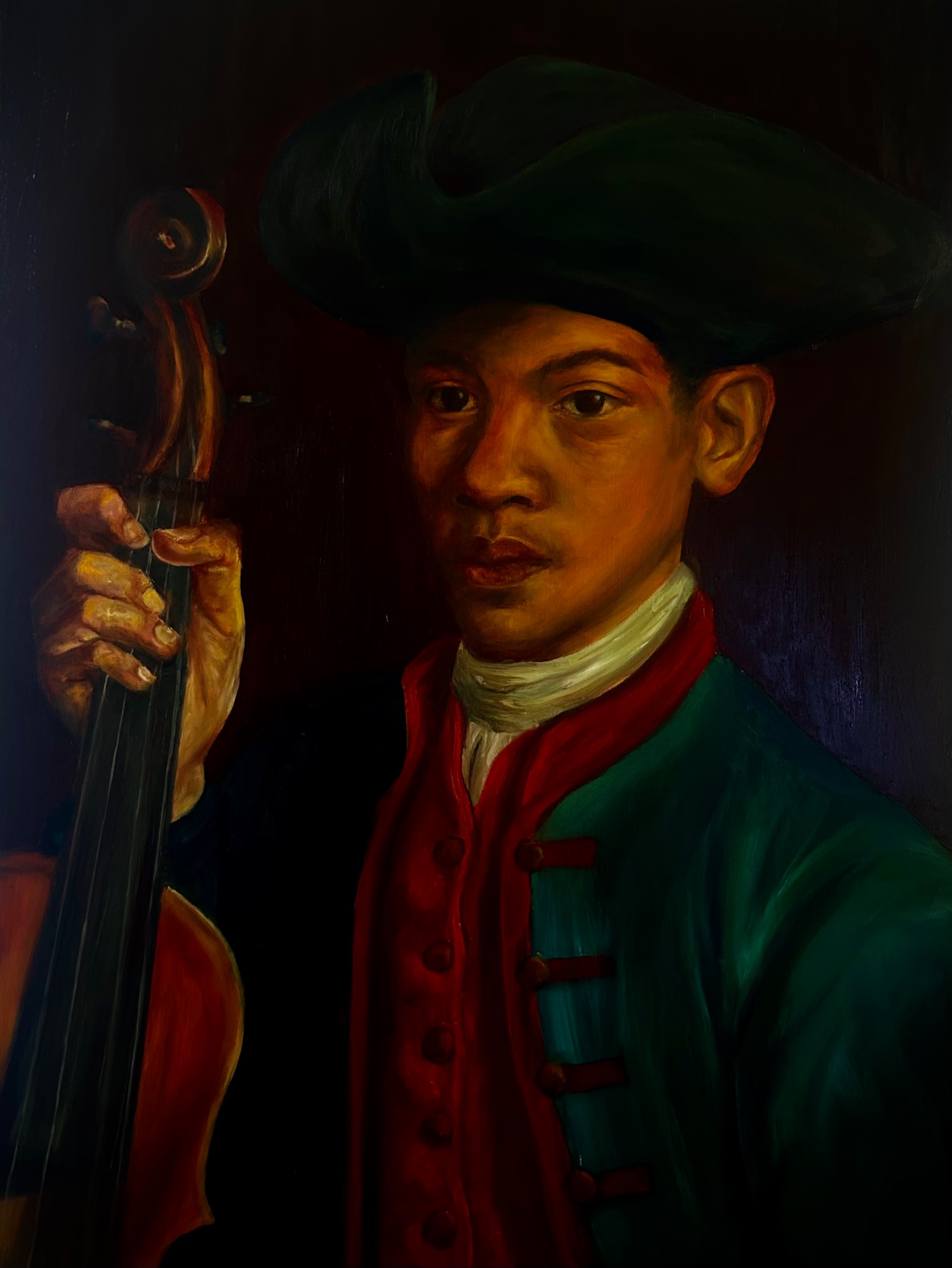 Portrait of King (commissioned by the Benjamin Franklin House), Oil on Linen, 70 x 50cm, 2025