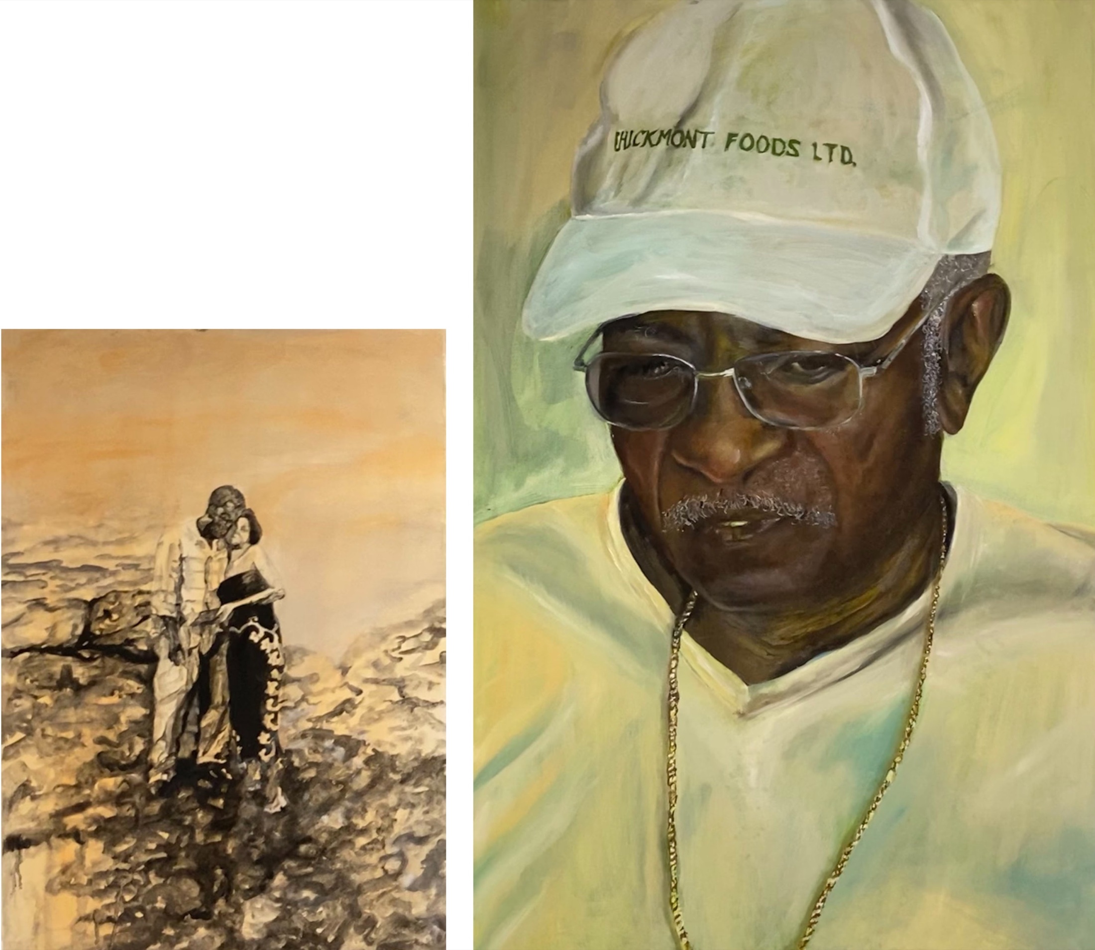 It Is Better To Have Loved and Lost, Oil on Canvas, left panel 42 x60 right panel 61cm x91cm, 2022