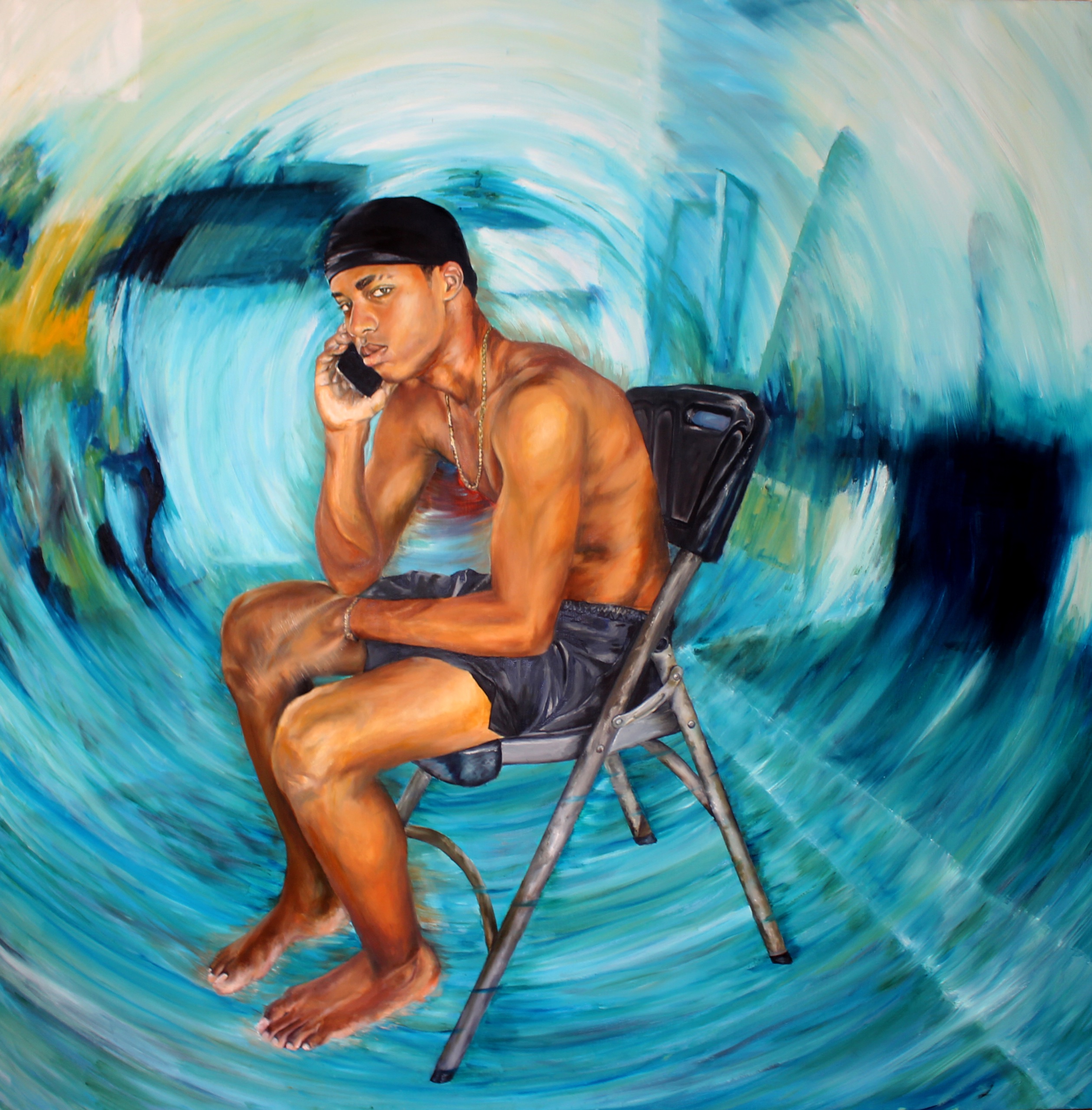 In The Midst of It All, Oil on Canvas, 100 x 100cm, 2022